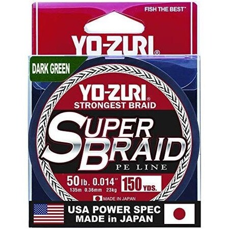 Yo-Zuri Superbraid Line 50Lb 150Yd Green Boxed YZSB50LBDG150YD